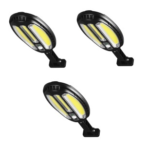 Set 3 x lampa cu incarcare solara si telecomanda, senzor de miscare si lumina, 3 moduri de iluminare, stare de veghe, 138 x led, HB-8288A K KATHODE - Img 4