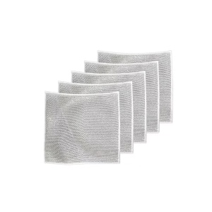 Set 5 Lavete Simple Abrazive, Multifunctionale, Reutilizabile, Indeparteaza Grasimea si Arsura, 20 x 20 cm, 1 strat, Argintiu