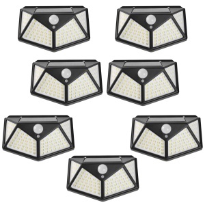 Set 7 lampi cu incarcare solara, cu senzori de amurg, miscare si lumina, 3 trepte de iluminare, 100 x LED, K KATHODE