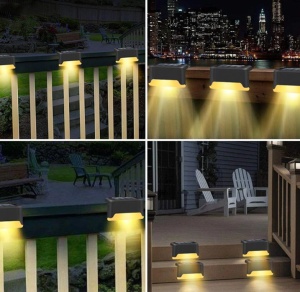 Set 8 lampi solare cu senzor de lumina pentru scari, gard sau balustrada - Img 5