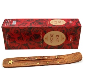 Set betisoare parfumate Hem Trandafir rosu 1 set x 6 cutii x 20 betisoare + suport lemn