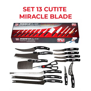 Set de 13 Cutite pentru bucatarie Miracle Blade, otel inoxidabil, manere nituite - Img 2