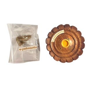 Set Palo Santo Lemn, suport rotund e-palosanto si Flori Aromate, 40 conuri parfumate (Magnolie, Trandafir Rosu, Lotus, Mii de Flori - Hem) aromaterapie - Img 7