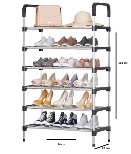 Suport pantofi, 6 etajere, 114x54x22 cm, plastic/metal K KATHODE - Img 3