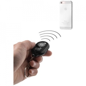 Telecomanda cu bluetooth, tip breloc, selfie, Android si IOS, neagra - Img 2