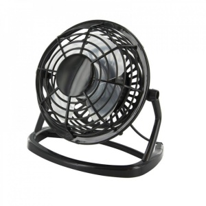 Ventilator pentru birou, alimentare cu USB, diametru 13 cm, plastic, Negru