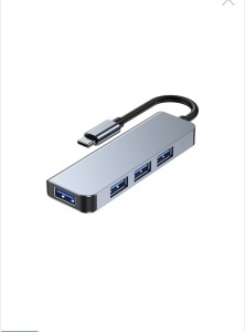 Adaptor HUB, aluminiu 4-in-1, USB Type-C-1ⅹUSB 3.0-3ⅹUSB 2.0, Argintiu - Img 4