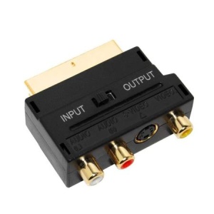 Adaptor SCART AURIT - 3 RCA AURITE + S-VHS , Comutator In-Out KATHODE