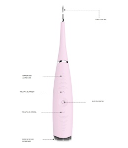 Aparat pentru detartraj si curatarea dintilor, 5 viteze, incarcare USB, indicator led, rezistent la apa, roz K KATHODE - Img 4