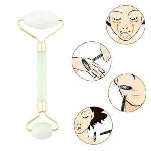 Aparat pentru masaj facial si corporal, jad, 2 role, multifunctional, alb - Img 5