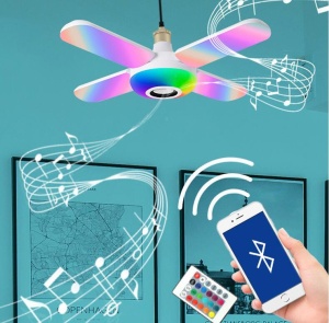 Aplica Smart pentru tavan, lumina LED RGB, boxa integrata, control prin telecomanda, Blasko - Img 2
