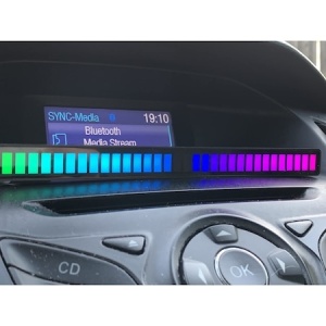 Bara cu leduri RGB, lumina ambientala, sincronizare muzicala, aplicatie, activare sonora, 32 leduri, jocuri de lumini K KATHODE - Img 11