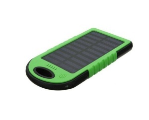Baterie externa cu incarcare solara, capacitate 5000 mAh, 2 x USB