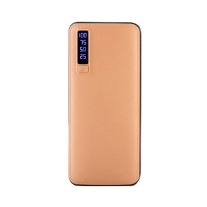 Baterie Externa Powerbank 30.000 mAh Cu 3 Porturi USB Pentru Incarcare Maro