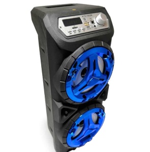 Boxa portabila karaoke lumini LED super bass super claritate 2x 4'' speaker 5W x 2,conectare bluetooth FM/AM Micro SD Card AUX input mic input KATHODE - Img 3