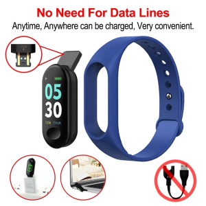 Bratara Fitnes Smartband BiTec-M3, bluetooth, display OLED, IP67, Ritm cardiac, ceas, notificari, pedometru, aplicatii, albastru - Img 2
