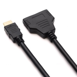 Cablu adaptor splitter HDMI tata la 2 HDMI mama fullHD 1080p, 30cm - Img 3