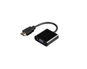Cablu convertor HDMI tata la VGA mama, 15 cm, negru