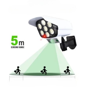 Camera falsa de supraveghere cu 77 de LED-uri, incarcare solara si senzor de miscare, Alb - Img 5