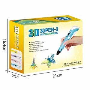 Creion imprimanta 3D, Display LCD, Filament PLA 1.75 mm, 3 culori, 9 m, Alb/Albastru - Img 3