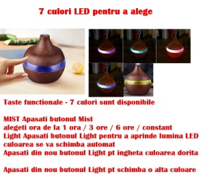 Difuzor Arome 300 ml Umidificator Difuzor +Ulei Esential Lemm Inchis - Img 2