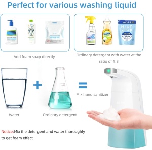Dispenser Automat Qeno® Dozator Sapun Lichid / Spuma, Dezinfectant Si Antibacterian, Cu Senzor 310ML, ALB - Img 5