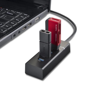 Hub USB 3.0 cu 4 porturi, 5 Gbps, led indicator, cablu 30 cm, negru K KATHODE - Img 5