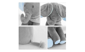 Jucarie elefant, peek a boo, canta si vorbeste, limba engleza, albastru - Img 3