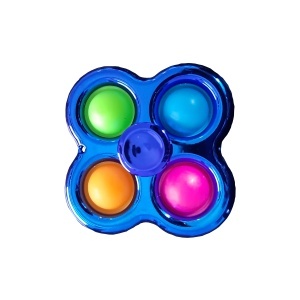 Jucarie senzoriala antistres Fidget Spinner/breloc tip POP IT albastru 4 K KATHODE