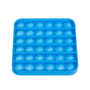 Jucarie senzoriala antistres Pop it Now, din silicon, 12.5x12.5 cm, albastru