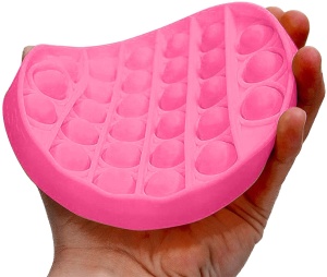 Jucarie senzoriala antistres, Pop It Now, Push Bubble, roz, 12.5 x 12.5 x 1.5 cm - Img 2