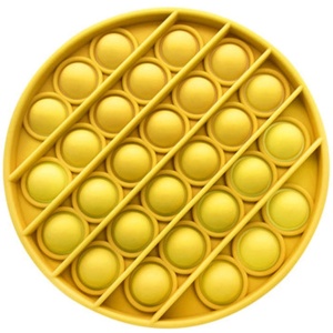 Jucarie senzoriala din silicon , antistres, Pop it , galben, 12 x 12 x 1.5 cm , dimensiune bula 1,5 cm , Picodino®