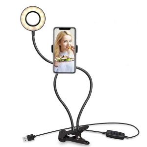 Lampa circulara de birou, 3 moduri de functionare, clema de prindere, suport telefon K KATHODE - Img 4