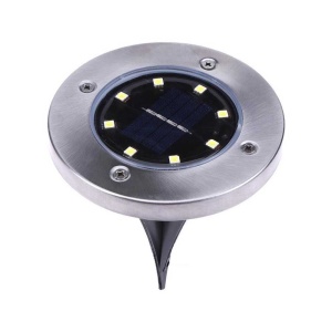 Lampa Solara Tip Spot, 8 Leduri, 11.5X13 Cm, Impermeabil, Argintiu, Metal/Sticla, iKlassQeer - Img 2