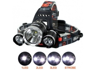 Lanterna frontala cu led x3 + 2 acumulatori Kathode - Img 4