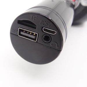 Microfon karaoke Bluetooth, FM, difuzor 3W, USB, slot SD, iluminat LED, negru - Img 4