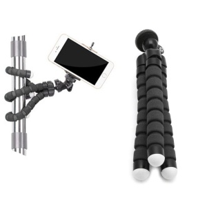 Mini trepied flexibil, reglabil 4 - 6 inch, pentru telefonul mobil Negru - Img 5