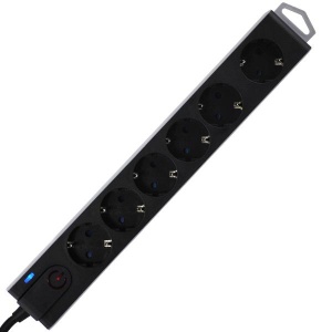Pachet - 5 x Bec LED disco rotativ colorat cu fasung E27, 3W+ 5 x Fasung stecher cu intrerupator + 2 x Triplu stecher + Prelungitor cu protectie pentru supratensiune si buton On/Off, 6 prize, 3M - Img 7
