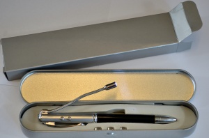 Pix cu pasta invizibila, led UV, lumina led si laser, negru-argintiu - Img 3