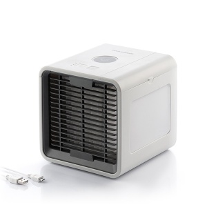 Racitor de aer portabil,INNOVAGOODS,capacitate 500ml, LED multicolor lateral, 3 viteze, albastru