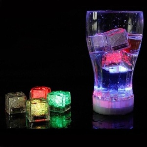 Set 12 cuburi de gheata luminoase cu LED RGB, PROCART, 2.7x2.7 cm - Img 2