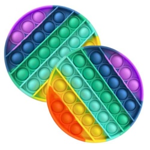 Set 2 Jucarii antistres din silicon, Pop it now, forma cerc Multicolor , 13 cm, Urban Trends ®