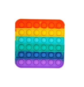 Set 2 jucarii fidget pop it antistress Pop the rainbow jucarii educative push bubble silicon multicolore rotund si patrat - Img 4
