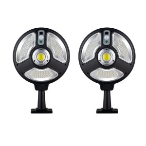Set 2 x lampa cu incarcare solara, 120 x LED SMD, senzor de amurg/miscare/stare de veghe, buton ON/OFF, rotatie 360°, telecomanda inclusa CB-1288B K KATHODE - Img 3