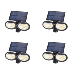 Set 4 lampi ajustabile cu incarcare solara, K KATHODE, SH-056, 56 x LED SMD, senzor de miscare/amurg/stare de veghe, Negre