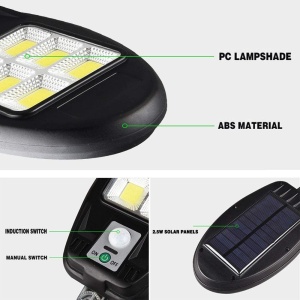 SET 4 lampi cu incarcare solara, 48 x LED COB, senzor de miscare, lumina, amurg KATHODE - Img 4