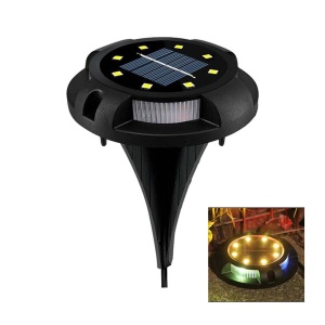Set 4 lampi solare tip spot pentru gradina, 8 leduri alb cald si 4 leduri multicolor RGB, buton ON/OFF, senzor de lumina 18-12 K KATHODE - Img 8