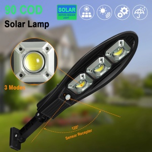 Set 4 x lampa stradala cu incarcare solara, 90 x LED COB, 3 moduri de functionare, buton ON/OFF, telecomanda inclusa, LL-63T K KATHODE