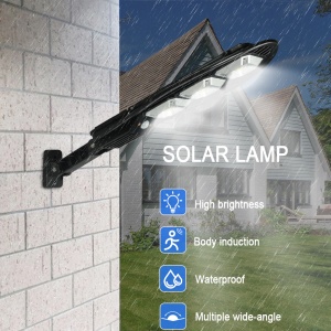 Set 4 x lampa stradala cu incarcare solara, 90 x LED COB, 3 moduri de functionare, buton ON/OFF, telecomanda inclusa, LL-63T K KATHODE - Img 4