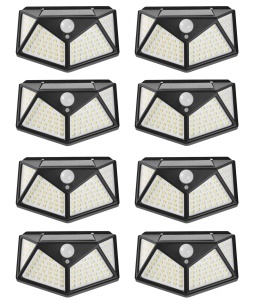 Set 8 lampi cu incarcare solara, cu senzori de amurg, miscare si lumina, 3 trepte de iluminare, 100 x LED, K KATHODE